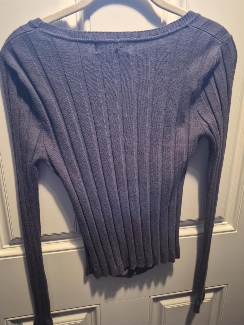 Say What? Olive Ribbed Ruched Button-Front Long Sleeve Top - Picture 5 of 7